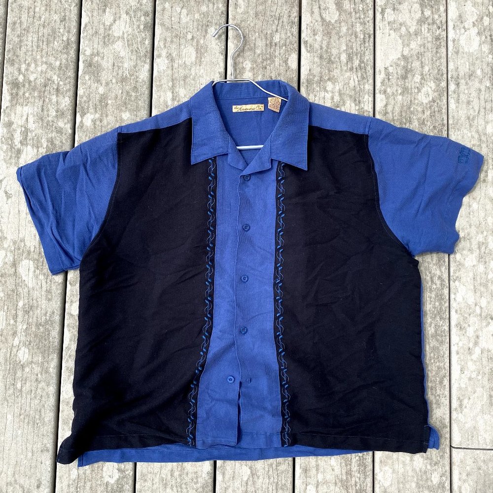 Vintage Black and Blue Bongo Button Up Shirt